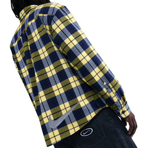 Nike Sb Flannel Koston Ls Shirt Chemise - Midnight Navy / Yellow - Streetart.fr